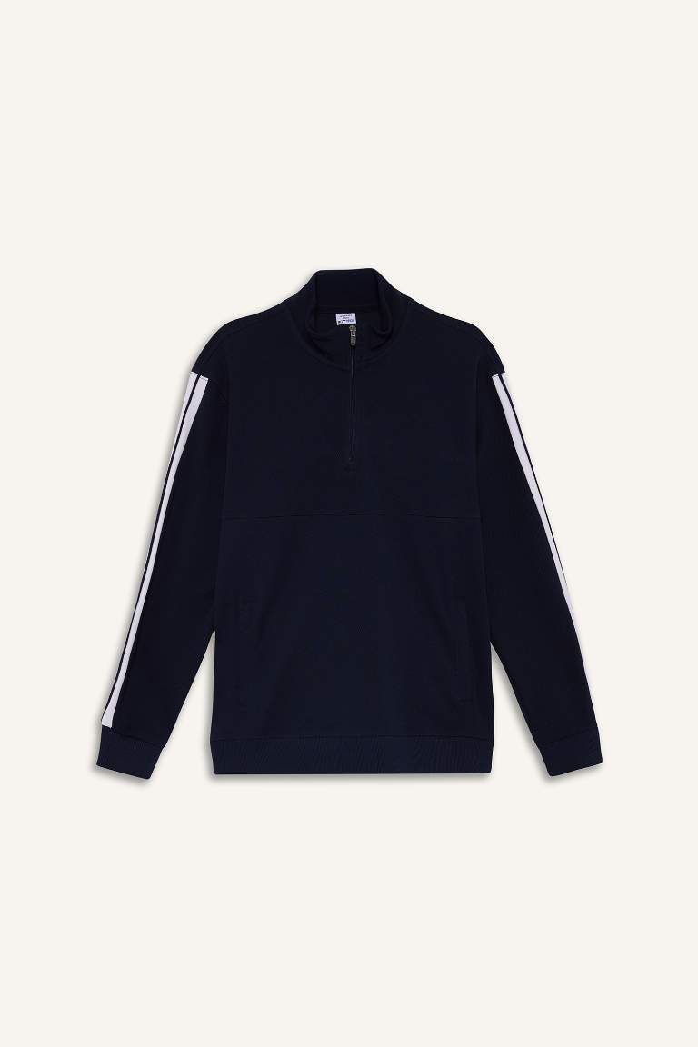 DeFactoFit Standart Fit Dik Yaka Sporcu Sweatshirt