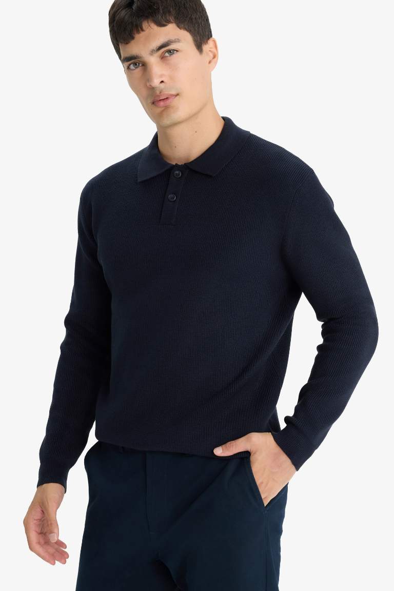 Standart Fit Polo Yaka Triko Kazak