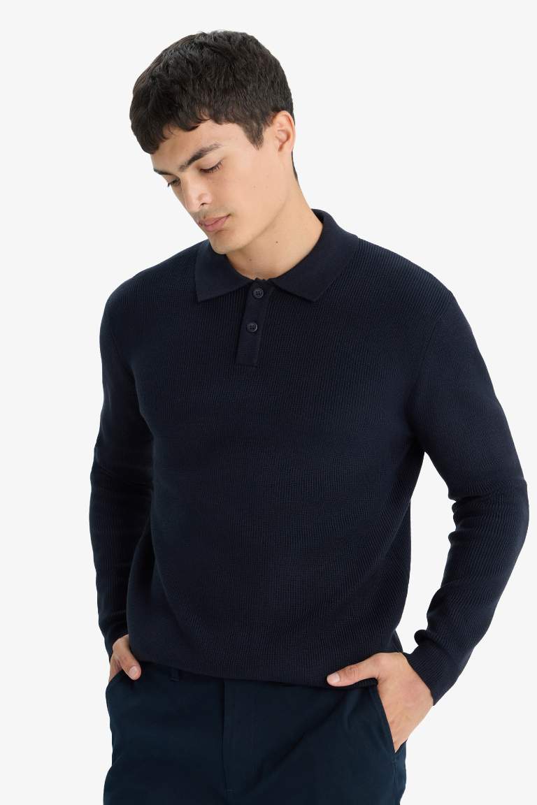 Standart Fit Polo Yaka Triko Kazak