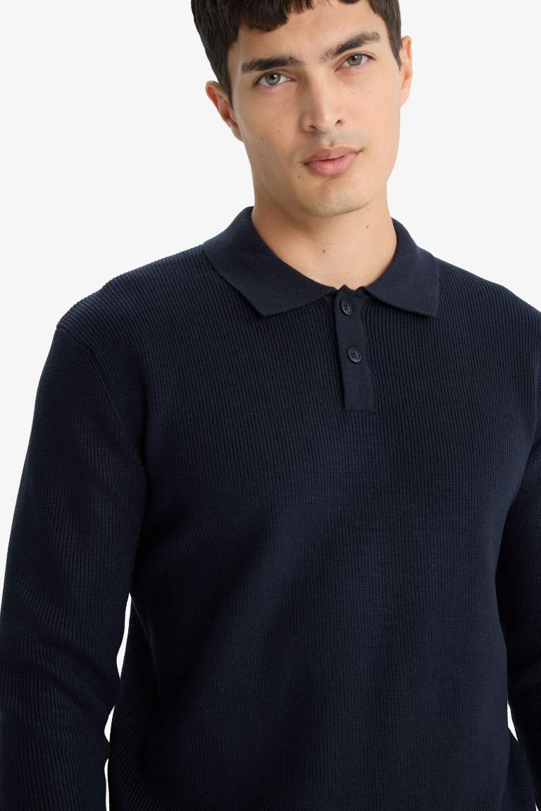 Standart Fit Polo Yaka Triko Kazak