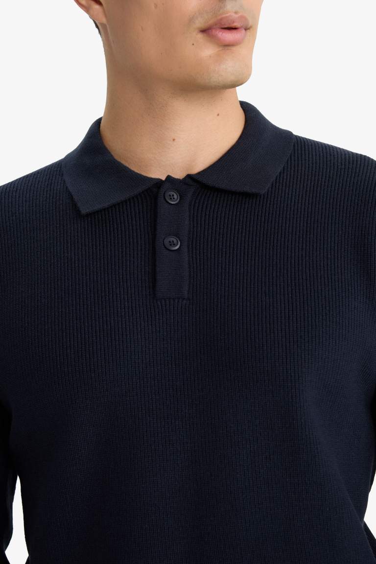Standart Fit Polo Yaka Triko Kazak