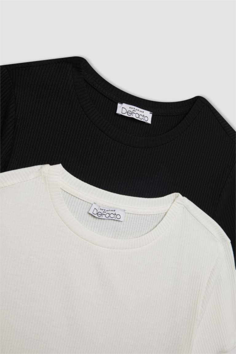 2 Piece Slim Fit Crew Neck Camisole Short Sleeve T-Shirt