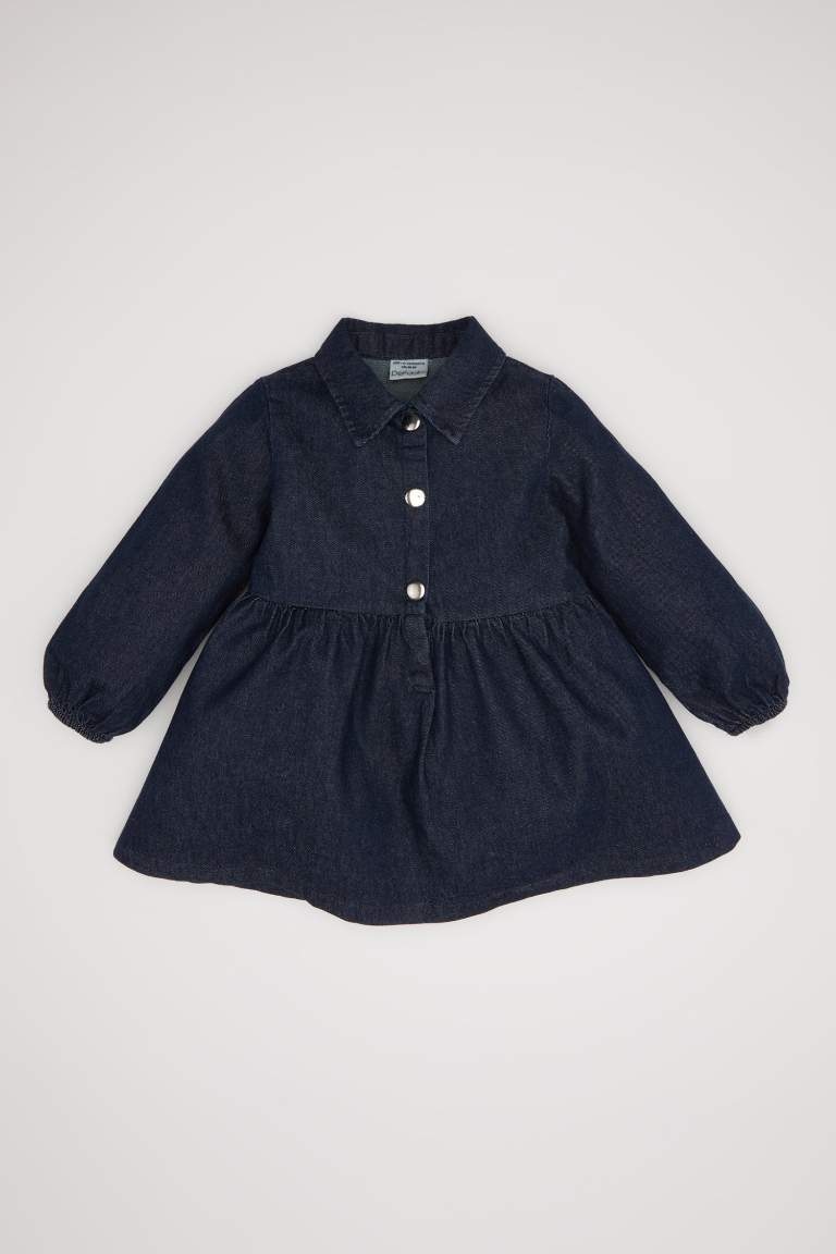 Robe en jean à manches longues pour bébé fille