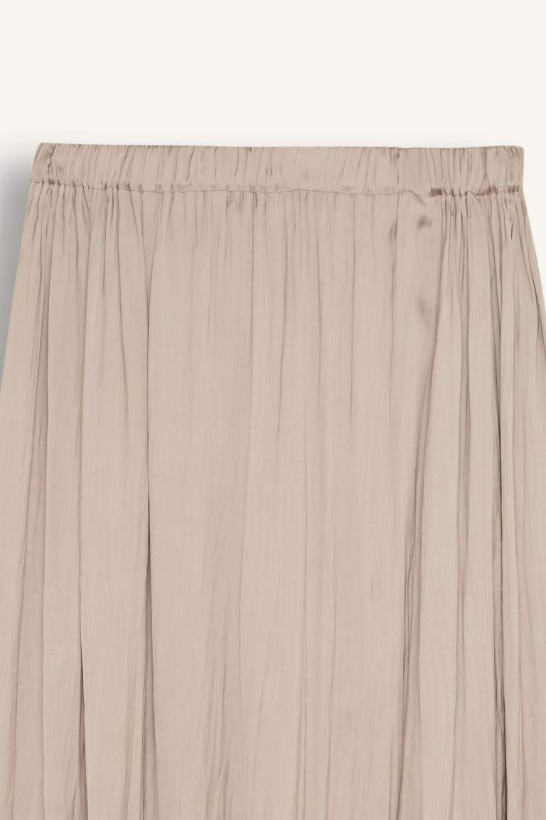 A Cut Satin Maxi Skirt