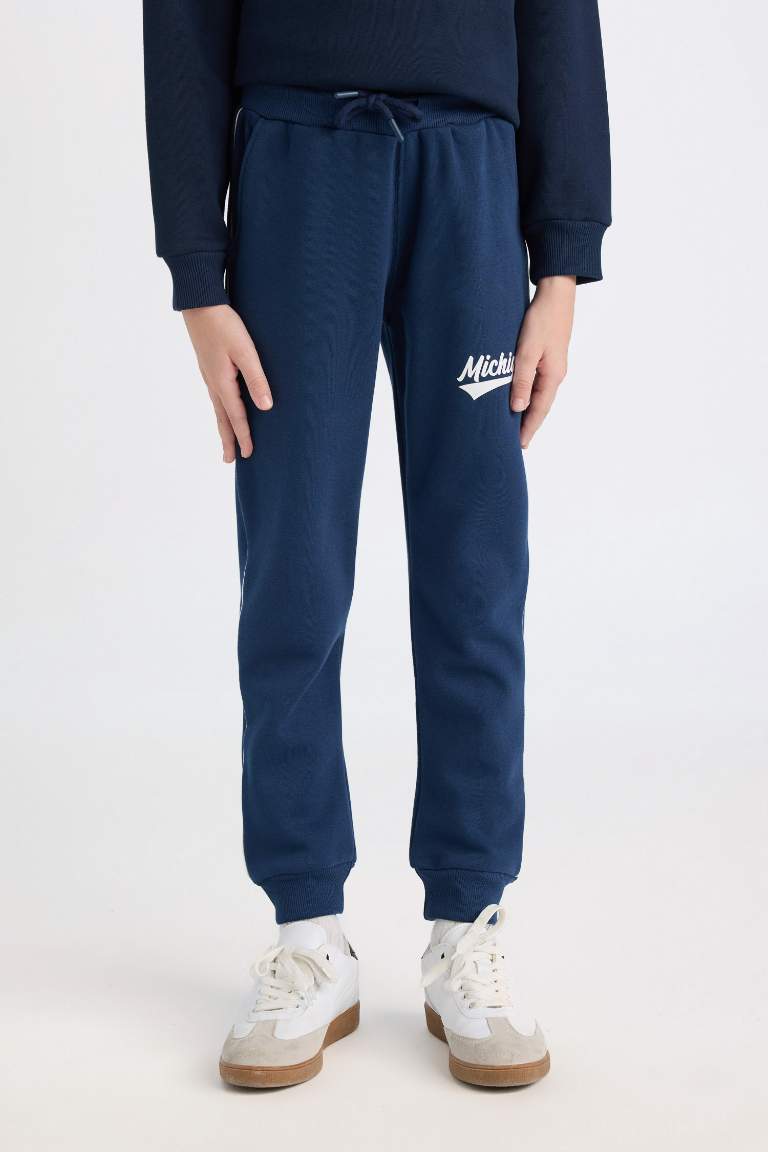 Boy Elastic Waist Leg Printed Sweatpants