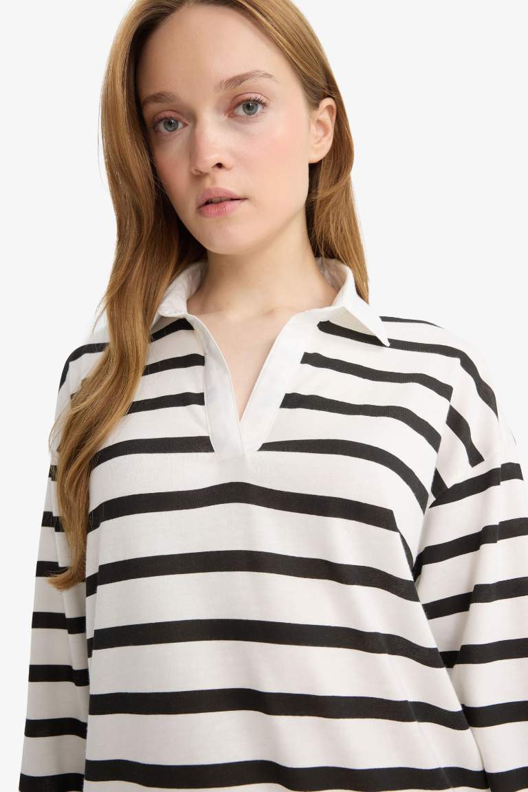 Regular Fit Polo Yaka Uzun Kollu Tunik