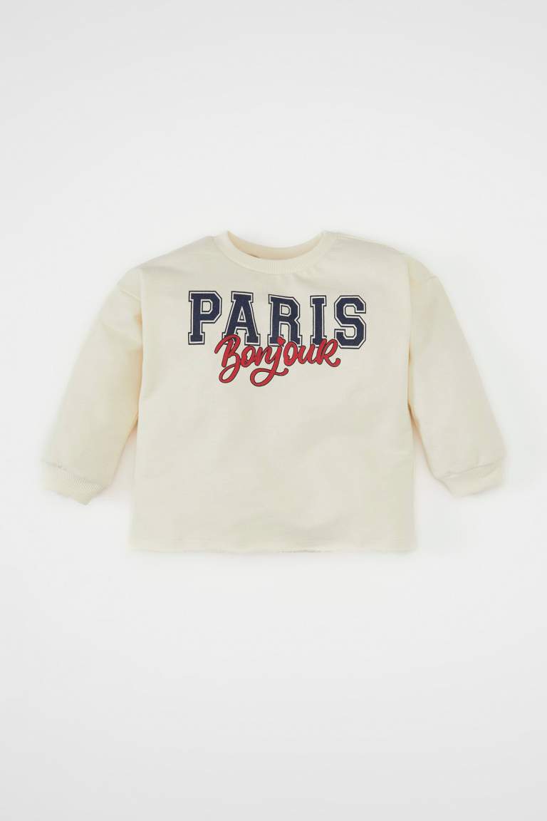 Baby Girl Crew Neck Printed Sweatshirt