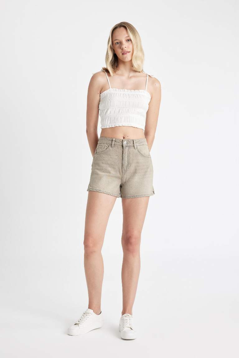 Mom Fit High Waist Jean Shorts