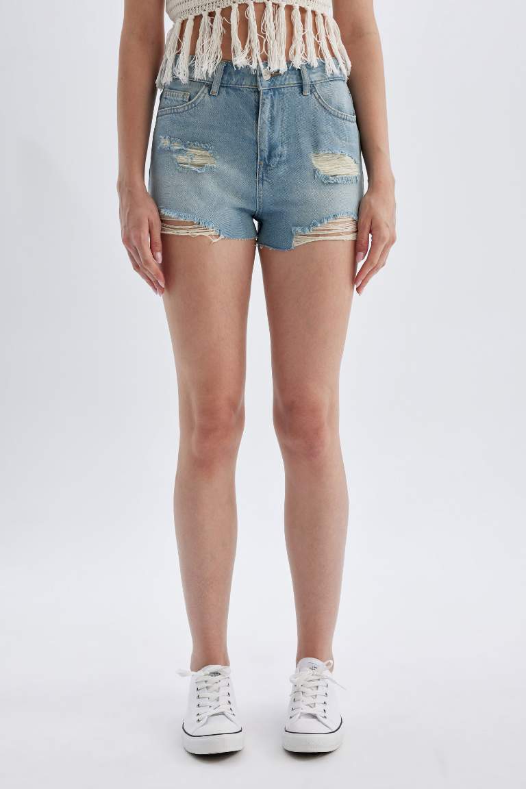 High Waist Jean Shorts