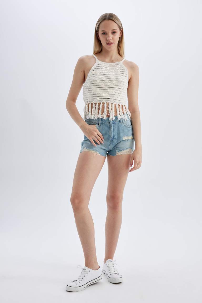 High Waist Jean Shorts