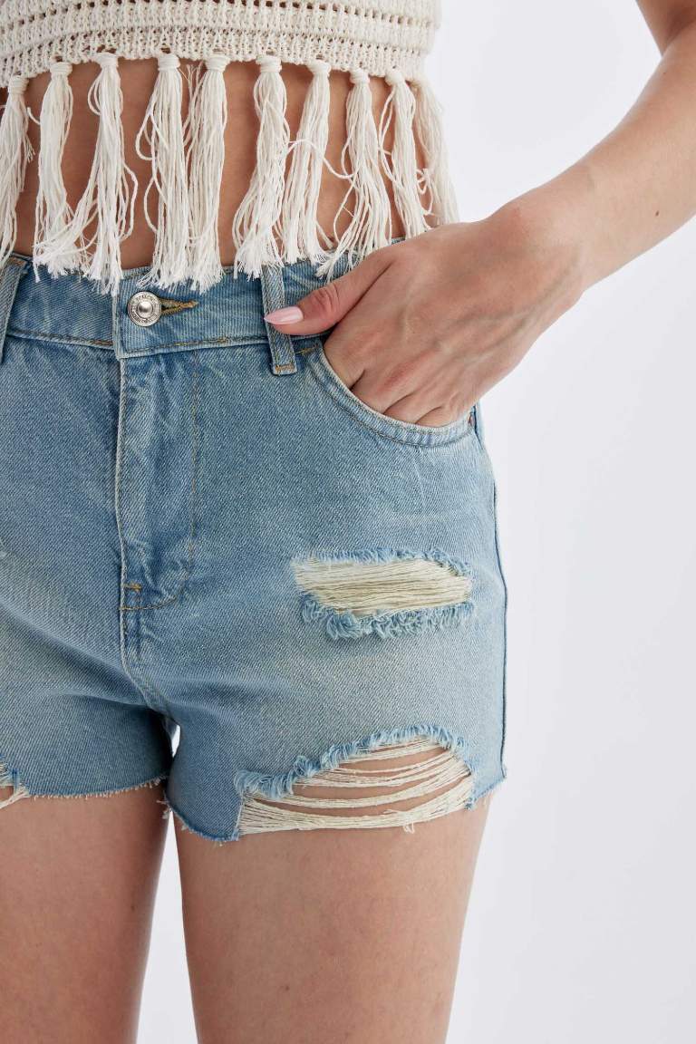 High Waist Jean Shorts