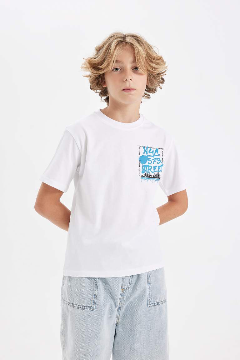 Boy Crew Neck Printed Short Sleeve T-Shirt