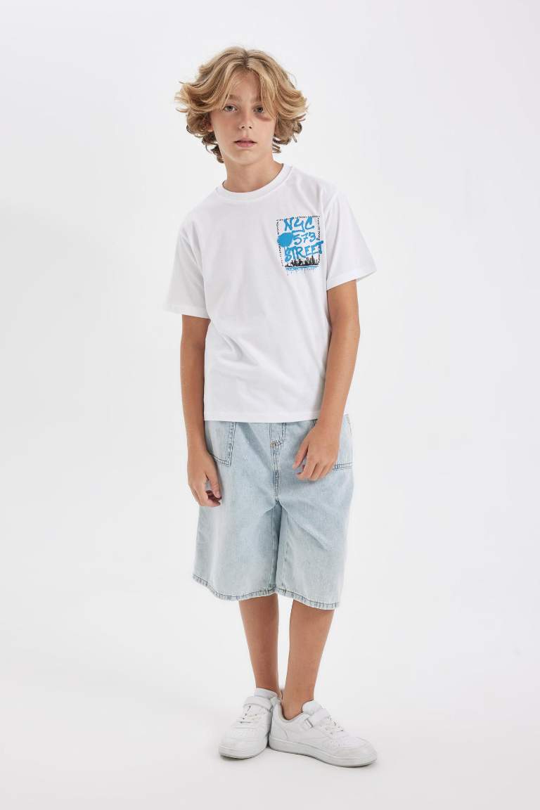 Boy Crew Neck Printed Short Sleeve T-Shirt