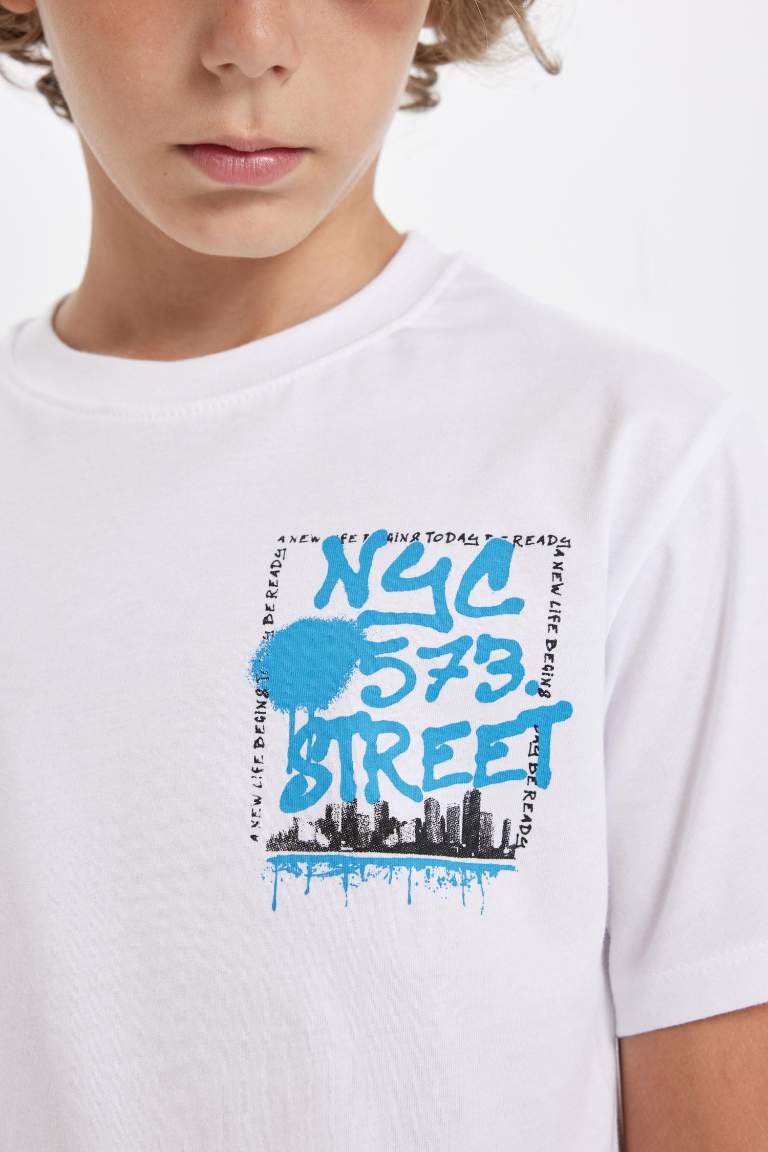 Boy Crew Neck Printed Short Sleeve T-Shirt