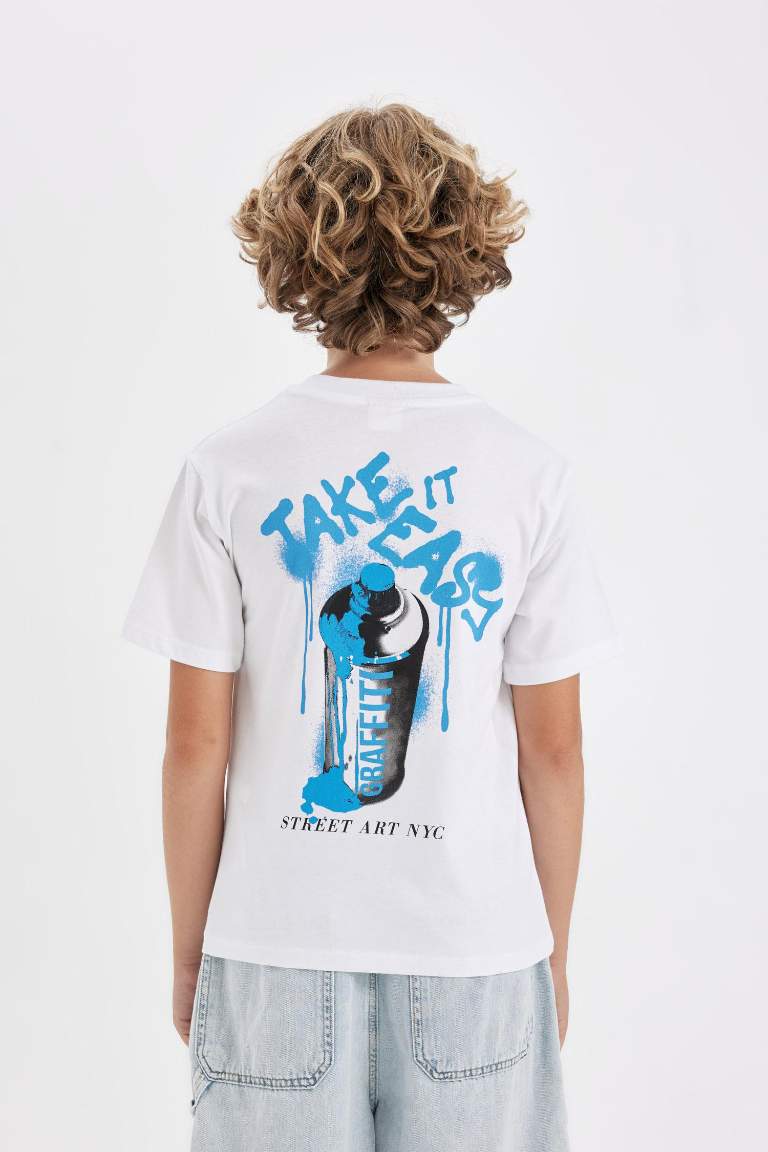 Boy Crew Neck Printed Short Sleeve T-Shirt