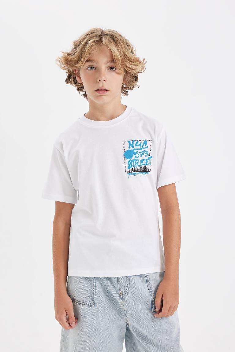 Boy Crew Neck Printed Short Sleeve T-Shirt