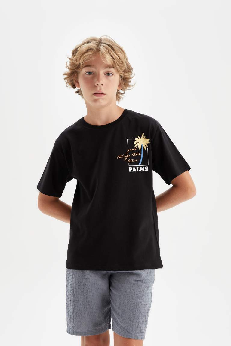 Boy Crew Neck Printed Short Sleeve T-Shirt