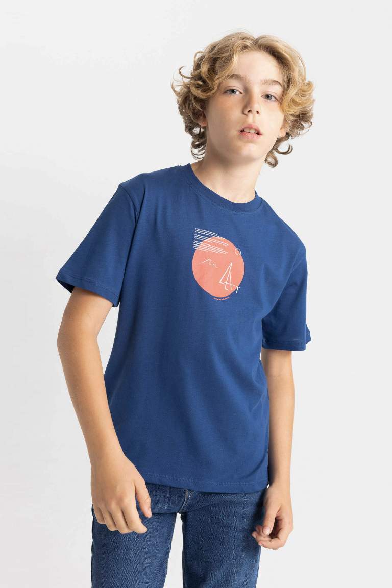 Boy Crew Neck Printed Short Sleeve T-Shirt