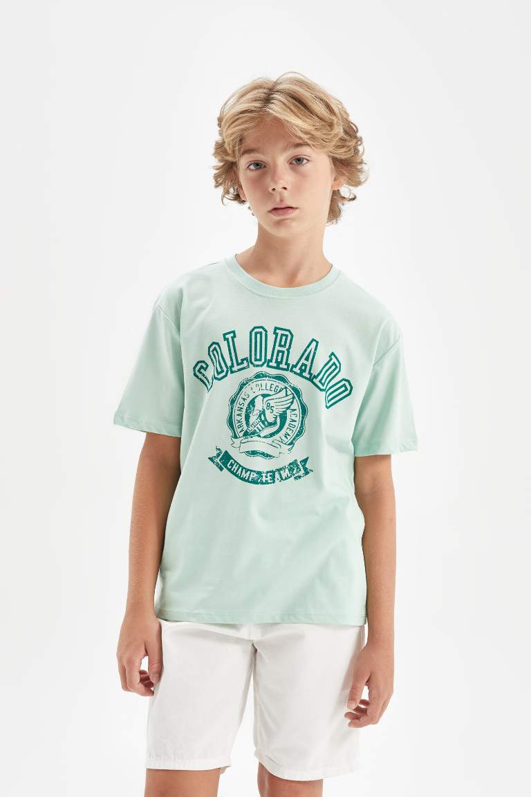 Boy Crew Neck Printed Short Sleeve T-Shirt