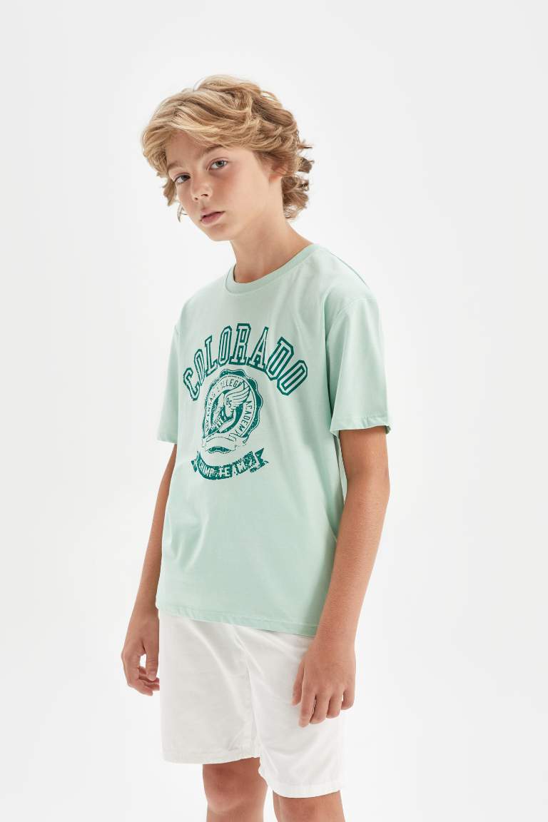 Boy Crew Neck Printed Short Sleeve T-Shirt