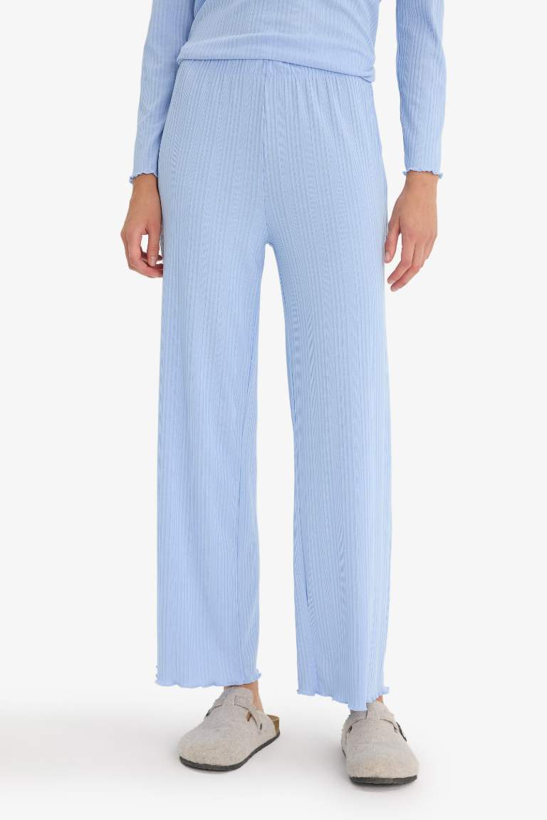 Pijama Takımı Regular Fit Ribana Uzun Kollu Üst Uzun Alt-Fall in Love