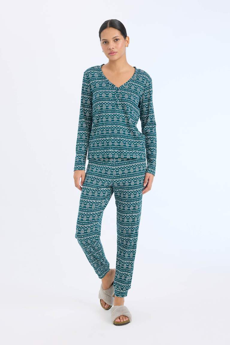 Pyjama de Noël, Top à manches longues et pantalon de Fall in Love