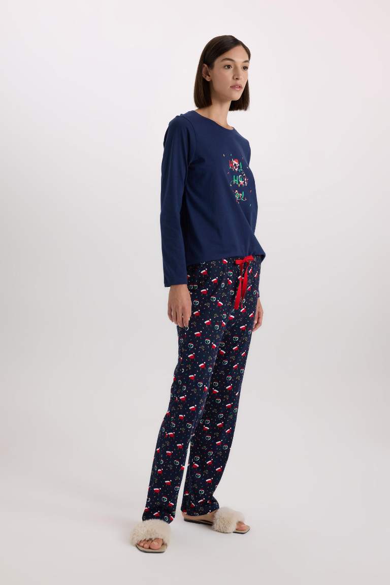 Fall in Love New Year's Themed Top Bottom 2 Piece Pajama Set