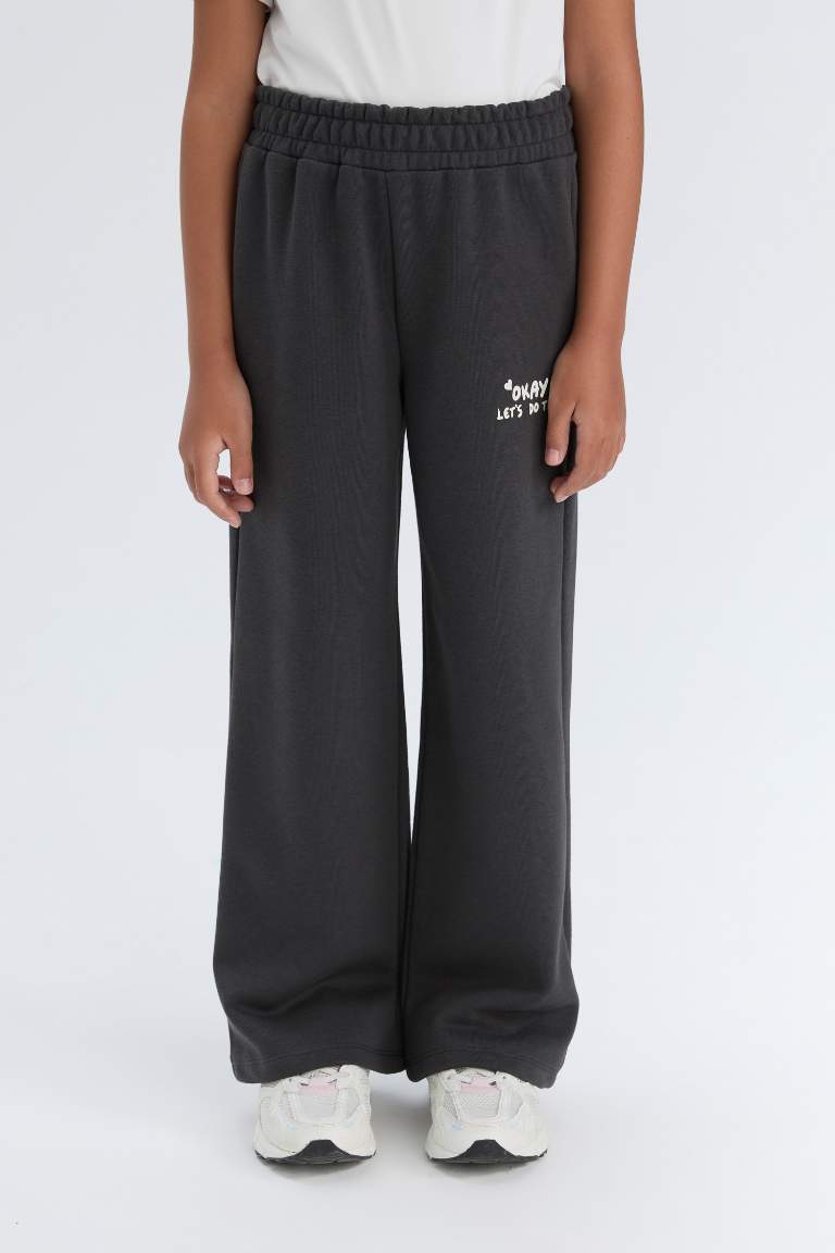 Girl Wide Leg Printed Sweatpants