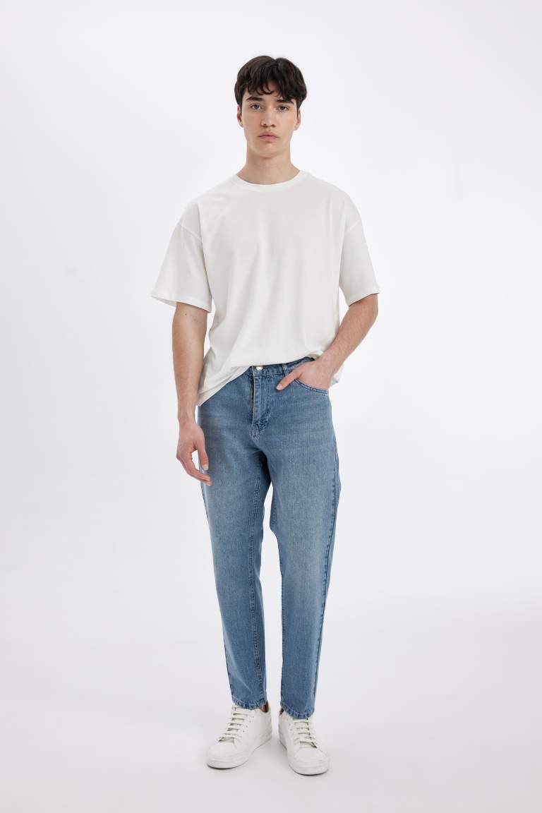 Pantalon Jean Slim Taille Haute à effet délavé Style des Années 90