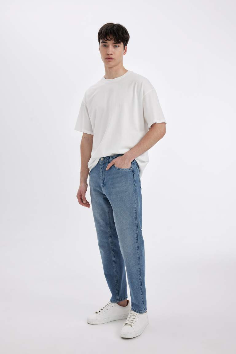 Pantalon Jean Slim Taille Haute à effet délavé Style des Années 90