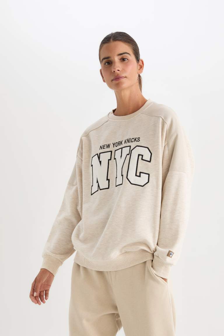 Sweat-shirt Oversize à Col rond et manches longues NBA NY Knicks de DeFacto Fit