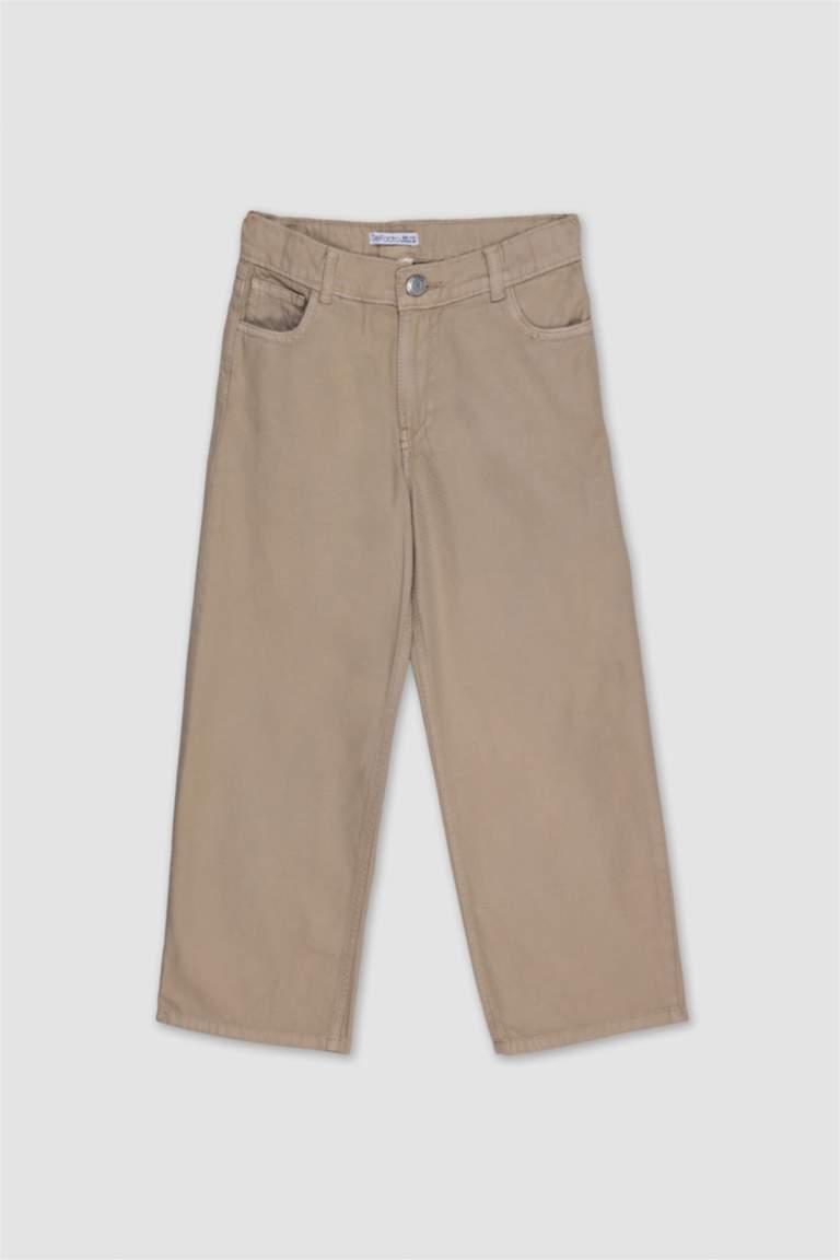 Girl Wide Leg Cotton Trousers