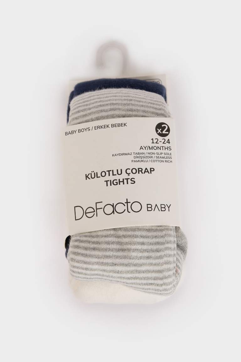 Lot de 2 collants en coton sans couture pour bébé garçon