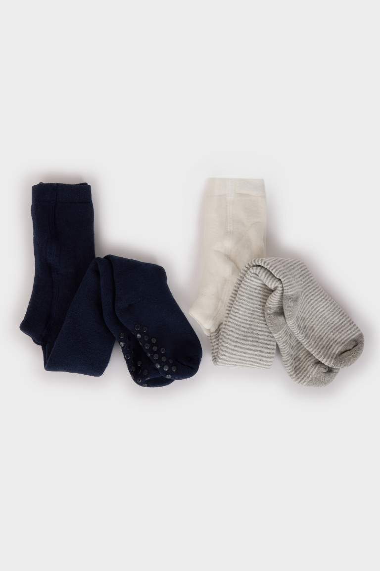 Lot de 2 collants en coton sans couture pour bébé garçon