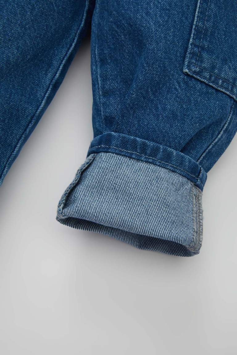 Jean à coupe régulière et taille élastique avec poches cargo pour Bébé Garçon