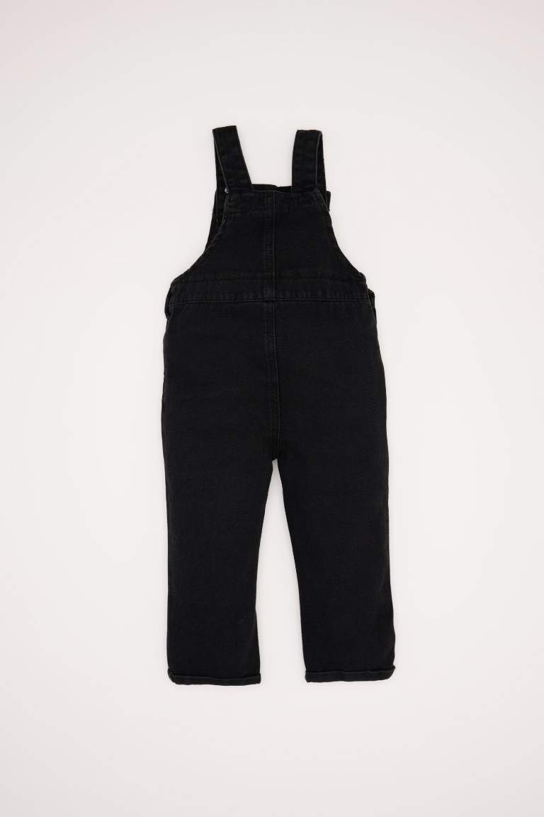 Boy Baby Label Printed Jean Jumpsuit