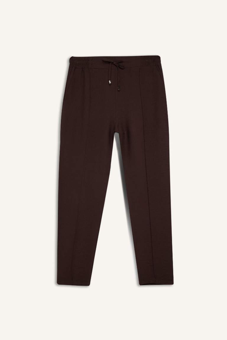 Jogger Pantolon Lastikli Bel Bağcıklı Basic Düz Paça