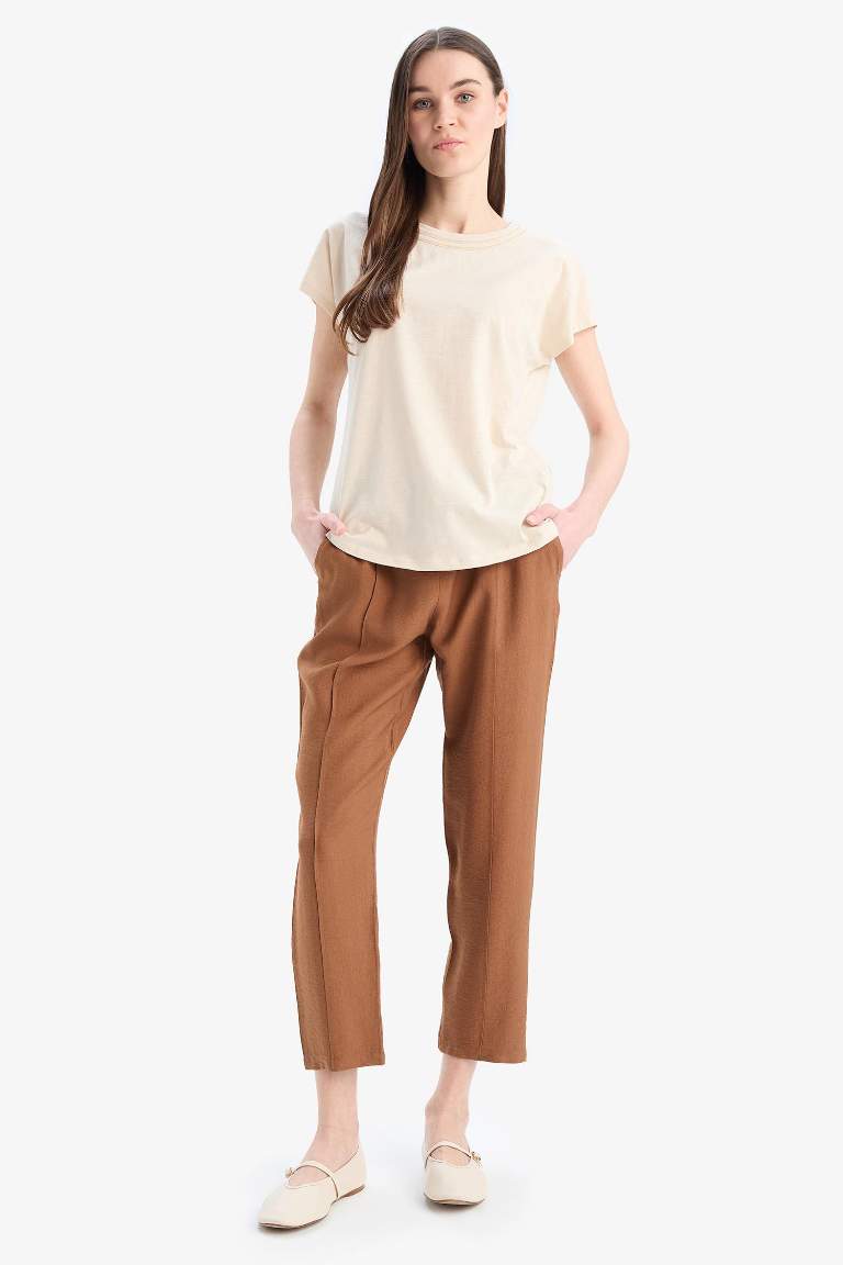Jogger Fit Esnek Belli Düz Paça Pantolon
