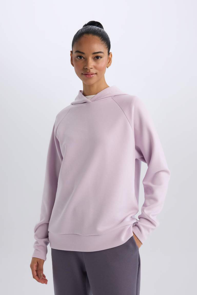 DeFactoFit Standart Fit Kapüşonlu Sporcu Sweatshirt