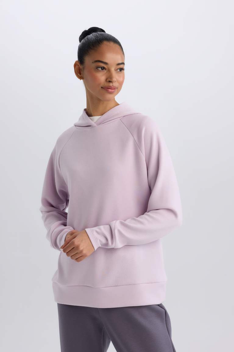 DeFactoFit Standart Fit Kapüşonlu Sporcu Sweatshirt