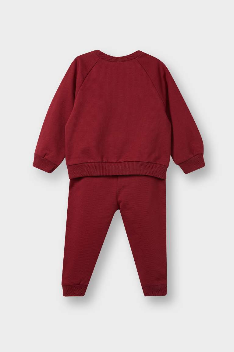 Erkek Bebek 2'li Takım Baskılı Sweatshirt Eşofman Altı
