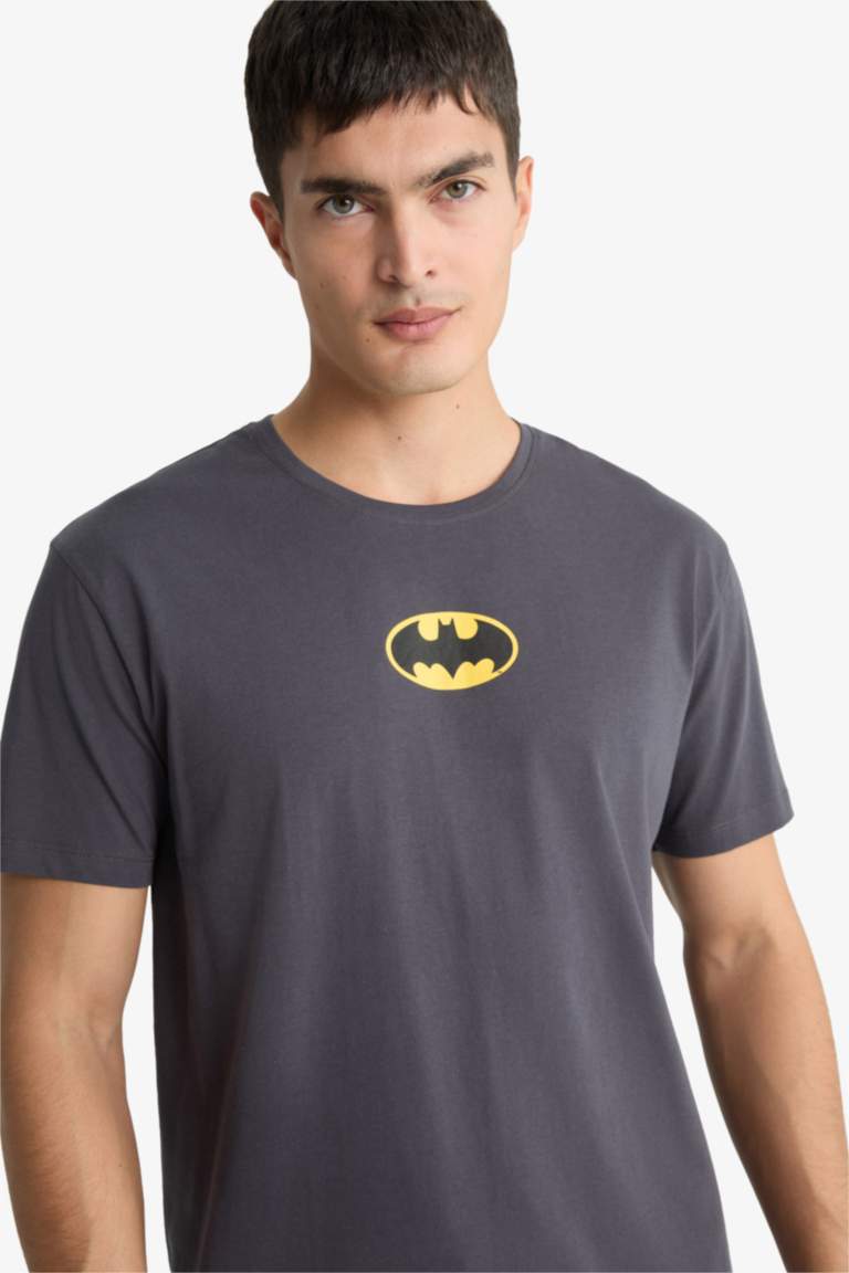 Batman Pijama Takımı Regular Fit Kısa Kollu Üst Uzun Alt