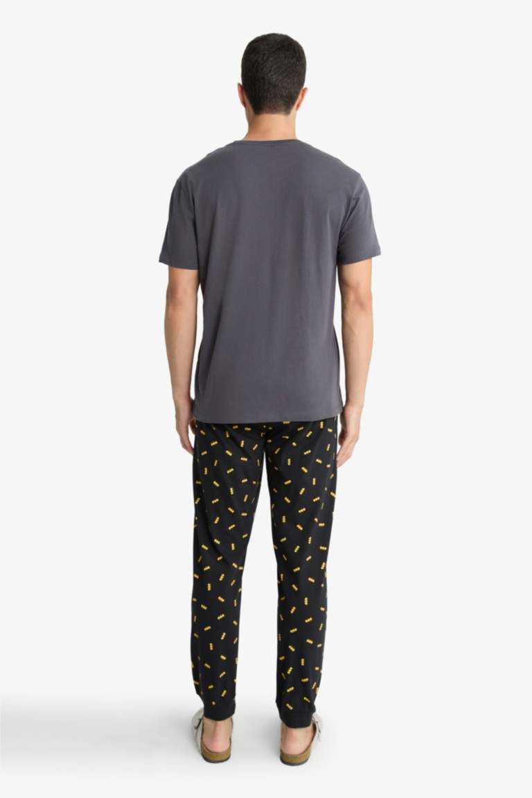 Batman Pijama Takımı Regular Fit Kısa Kollu Üst Uzun Alt