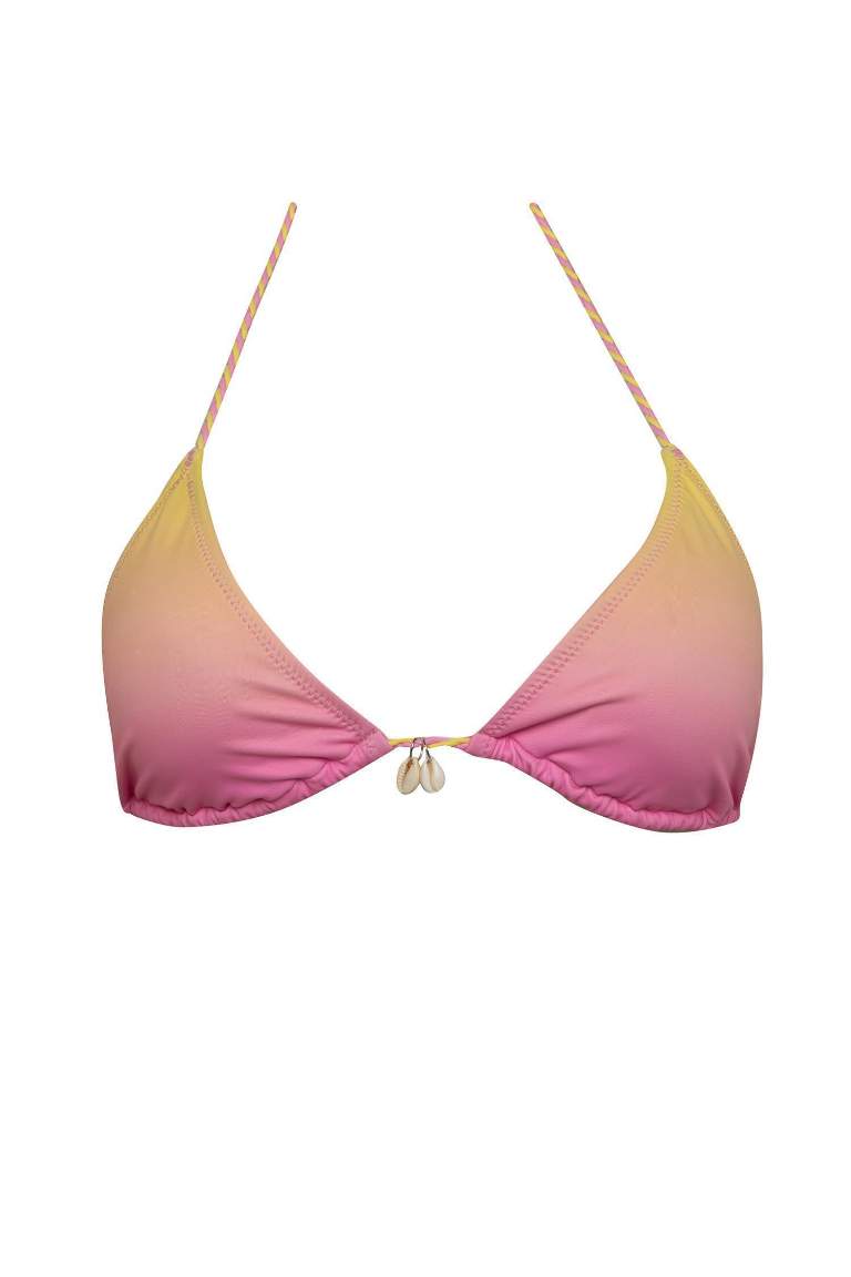 Regular Fit Degrade Baskılı Bikini Üstü-Fall in Love