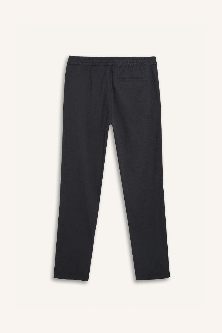 Летние Jogger брюки slim fit с карманами и прямыми штанинами