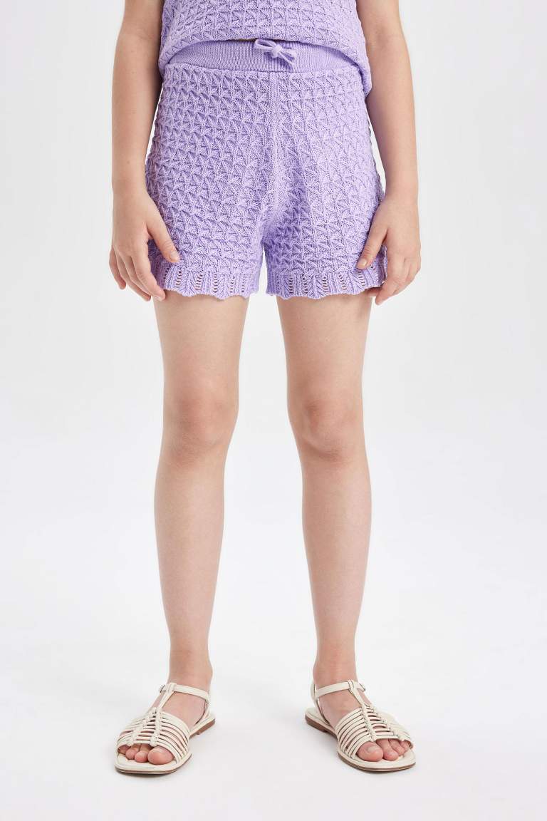 Girl Openwork Shorts