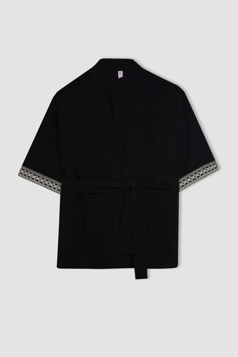 Regular Fit Pamuklu Kimono-Fall in Love
