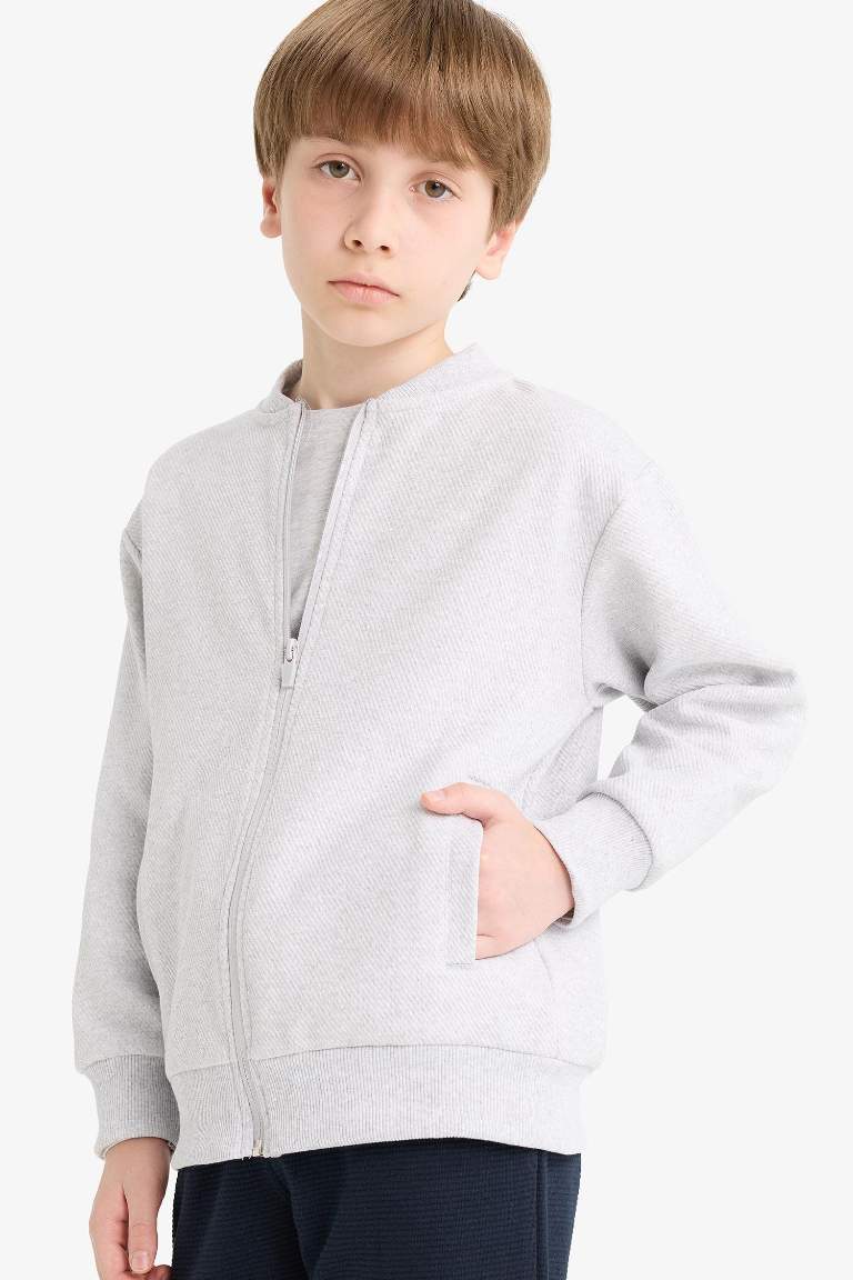 Erkek Çocuk Kolej Yaka Bomber Hırka