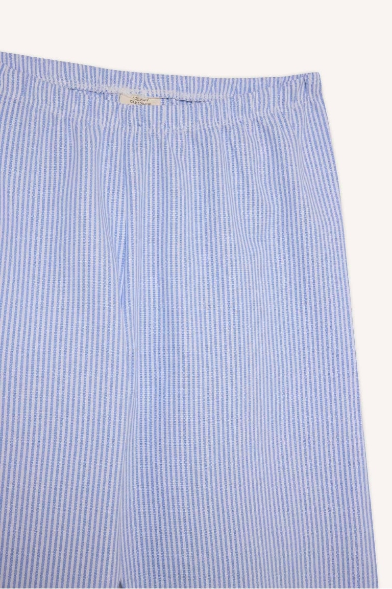 Boy Woven Top Striped Bottom 2 Piece Pajama Set