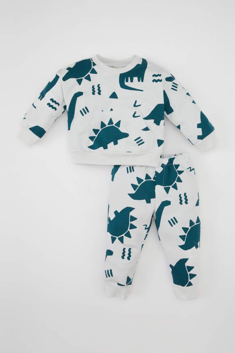 Baby Boy Dinosaur Printed Sweatshirt Sweatpants 2 Piece